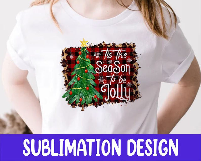 Tis the season to be jolly Christmas Sublimation Png Digital Download, Christmas leopard sublimation Sublimation iStyleDesign 