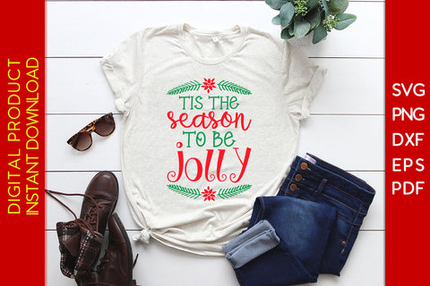 Tis The Season To Be Jolly Christmas SVG PNG PDF Cut File SVG Creativedesigntee 