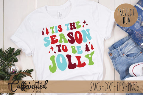 Tis The Season To Be Jolly Retro SVG SVG Caffeinated SVGs 