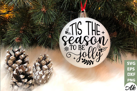 Tis the season to be jolly Round Snig SVG akazaddesign 
