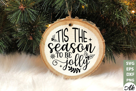 Tis the season to be jolly Round Snig SVG akazaddesign 