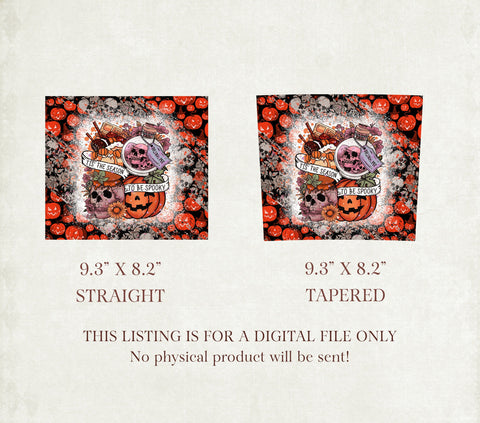 Tis the Season to Be Spooky Sublimation Design, 20 oz Skinny Tumbler Spooky Season Tumbler, Halloween PNG Sublimation TrendingDesign 