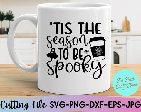 Tis The Season To Be Spooky Svg, Halloween Shirt Svg, Mom Halloween SVG She Shed Craft Store 