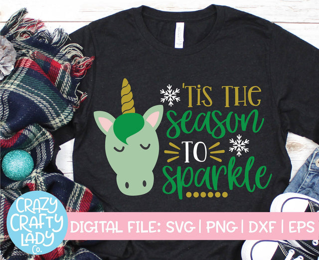 'Tis the Season to Sparkle | Christmas SVG Cut File SVG Crazy Crafty Lady Co. 