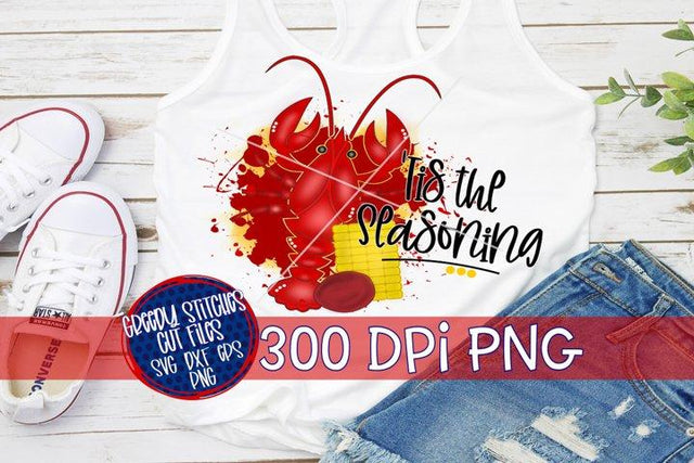 'Tis The Seasoning Crawfish PNG for Sublimation Sublimation Greedy Stitches 