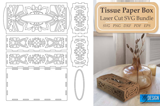 Tissue Box SVG | Paper Cut SVG | Home Design SVG Fly Design 