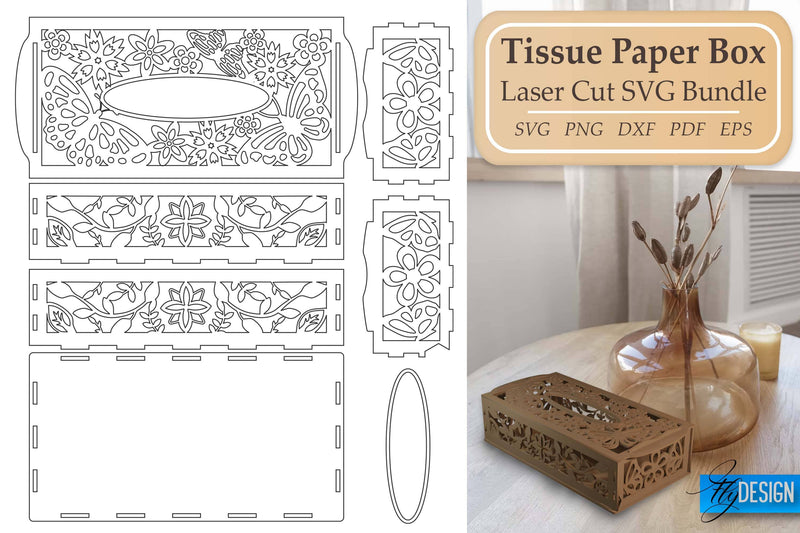Tissue Box Svg File Tissue Box SVG | Paper Cut SVG | Home Design - So Fontsy