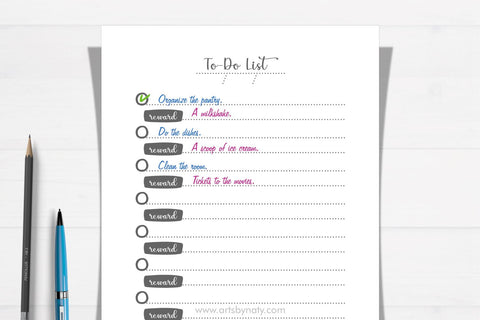 To-Do List and rewards Printable sheets for planners and KDP books. SVG Arts By Naty 