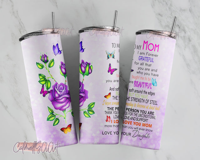 To My Mom Love, Your Daughter design,20oz Skinny Sublimation Tumbler Design, Digital Download, Sublimation, PNG Sublimation CaldwellArt 