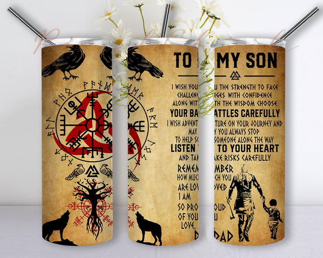 To My Son Sublimation Designs Downloads, Skinny Tumbler 20oz Design Download PNG Sublimation PixelChick 