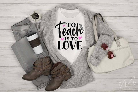 To teach is to love svg,Kindergarten Teacher Svg, Cool Teacher T-shirt svg, Cut files, Funny Teacher Svg SVG Isabella Machell 