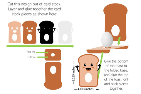 Toast, Bacon, and Egg, Egg holder SVG designs. SVG Digital Gems 