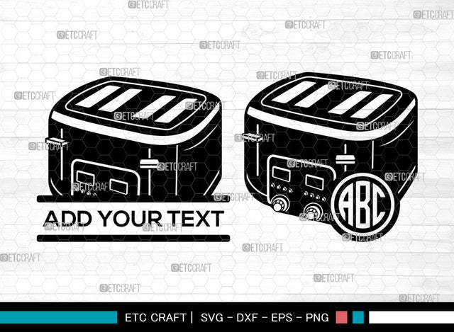 Toaster Monogram SVG, Kitchen Svg, Breakfast Svg, Circle Monogram Svg, Electric Toaster Svg, Toaster Svg SVG ETC Craft 
