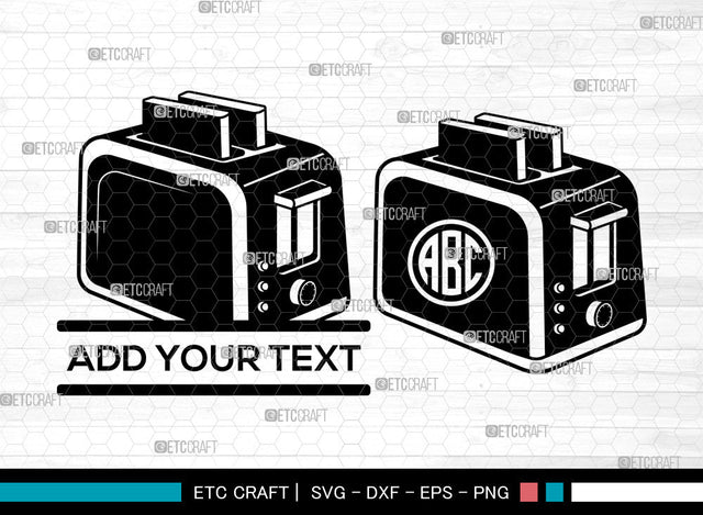 Toaster Monogram SVG, Kitchen Svg, Breakfast Svg, Circle Monogram Svg, Electric Toaster Svg, Toaster Svg SVG ETC Craft 