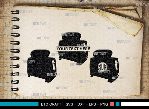 Toaster Monogram, Toaster Silhouette, Toaster SVG, Toast Svg, Electric Toaster Svg, SB00177 SVG ETC Craft 