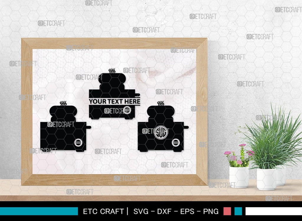 Toaster Monogram, Toaster Silhouette, Toaster SVG, Toast Svg, Electric ...