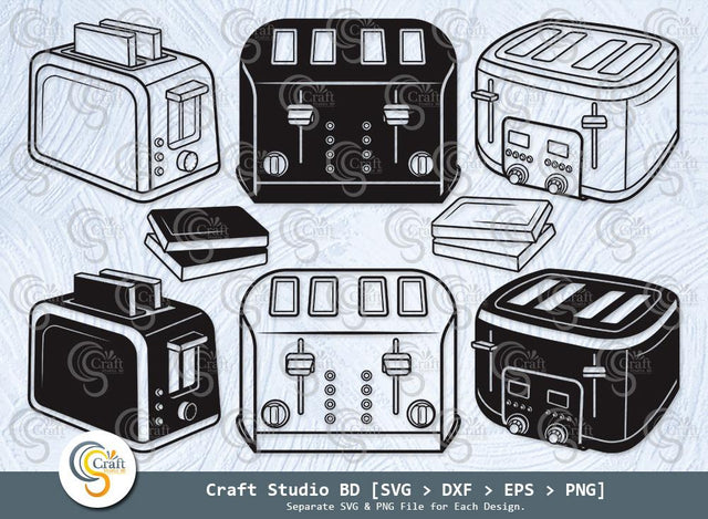 Toaster Silhouette, Kitchen Svg, Breakfast Svg, Toast Svg, Electric Toaster Svg, Toaster Svg Bundle SVG ETC Craft 