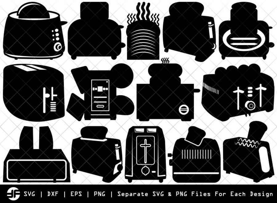 Toaster SVG | Toaster Silhouette Bundle | SVG Cut File - So Fontsy
