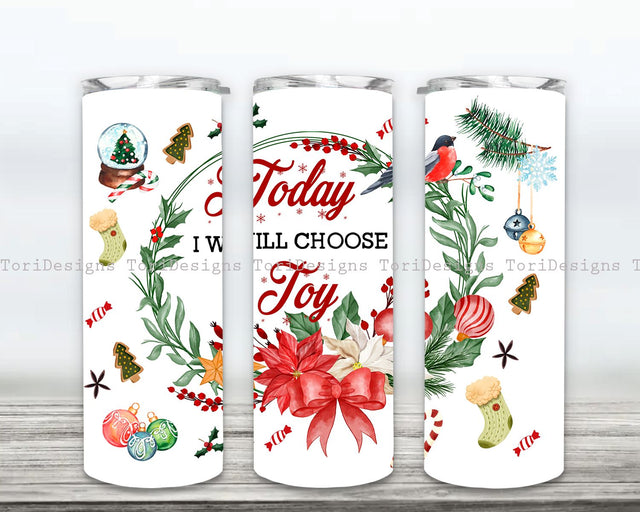 Today I Will Choose Joy Merry Christmas Tumbler Wrap PNG, Christmas Tumbler Sublimation Designs, Winter Tumbler Wrap, Christmas Tumbler PNG, Xmas Tumbler PNG Sublimation ToriDesigns 