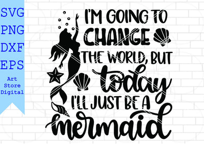 Today I'll Just Be A Mermaid Svg, Summer Svg, Beach Svg SVG Artstoredigital 