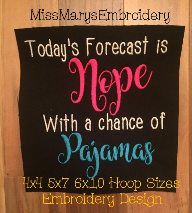 Today's Forecast Embroidery Embroidery/Applique MissMarysEmbroidery 