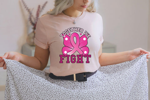 Together We Fight - Breast Cancer Awareness PNG Sublimation CraftLabSVG 