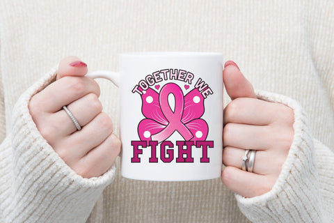 Together We Fight - Breast Cancer Awareness PNG Sublimation CraftLabSVG 
