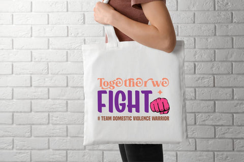 Together we fight team domestic violence warrior SVG SVG DESIGNISTIC 