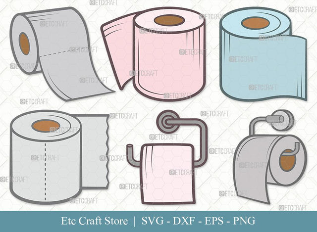 Toilet Paper Clipart SVG Cut File | Hanging Tissue Paper Svg | Tissue Paper Svg | Toilet Paper Roll Svg | Toilet Svg | Toilet Paper Svg Bundle SVG ETC Craft 