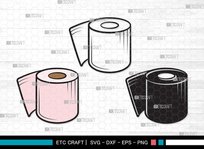 Toilet Paper Clipart SVG, Hanging Tissue Paper Svg, Tissue Paper Svg, Toilet Paper Roll Svg, Toilet Svg, Toilet Paper Clipart SVG ETC Craft 