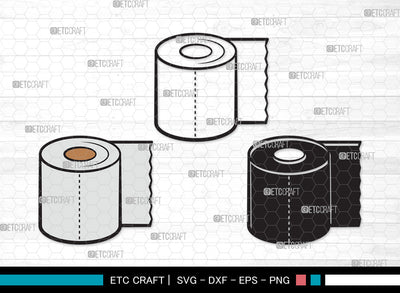 Toilet Paper Clipart SVG, Hanging Tissue Paper Svg, Tissue Paper Svg, Toilet Paper Roll Svg, Toilet Svg, Toilet Paper Clipart SVG ETC Craft 