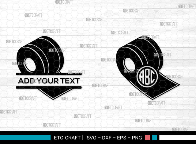 Toilet Paper Monogram SVG, Split Monogram SVG, Toilet Paper Roll Svg, Toilet Svg, Hanging Tissue Paper Svg, Toilet Paper SVG ETC Craft 