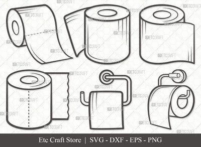 Toilet Paper Outline SVG Cut File | Hanging Tissue Paper Svg | Tissue Paper Svg | Toilet Paper Roll Svg | Toilet Svg | Toilet Paper Svg Bundle SVG ETC Craft 