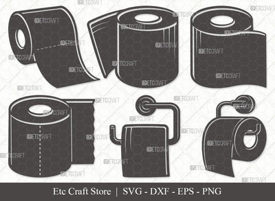 Toilet Paper Silhouette SVG Cut File | Hanging Tissue Paper Svg | Tissue Paper Svg | Toilet Paper Roll Svg | Toilet Svg | Toilet Paper Svg Bundle SVG ETC Craft 