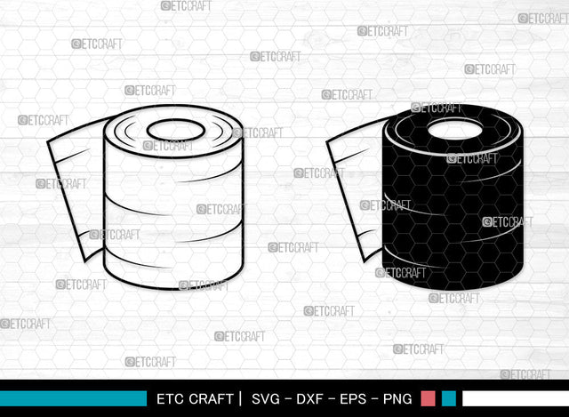 Toilet Paper SVG, Toilet Paper Roll Svg, Toilet Svg, Hanging Tissue Paper Svg, Toilet Paper SVG ETC Craft 