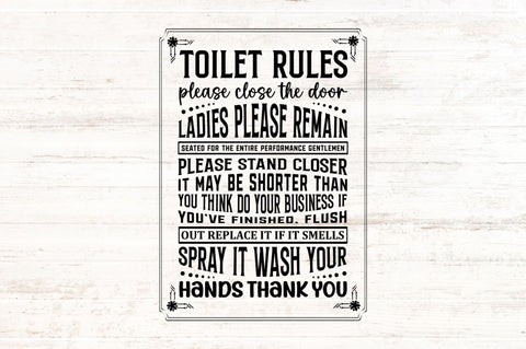 Toilet rules please close the door SVG SVG Regulrcrative 