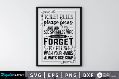 Toilet rules please focus and aim if you SVG SVG Regulrcrative 