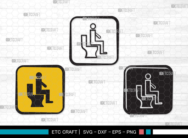 Toilet Sign SVG | Bathroom Sign Svg | Restroom Sign Svg | Bathroom Svg | Toilet Sign Clipart SVG ETC Craft 