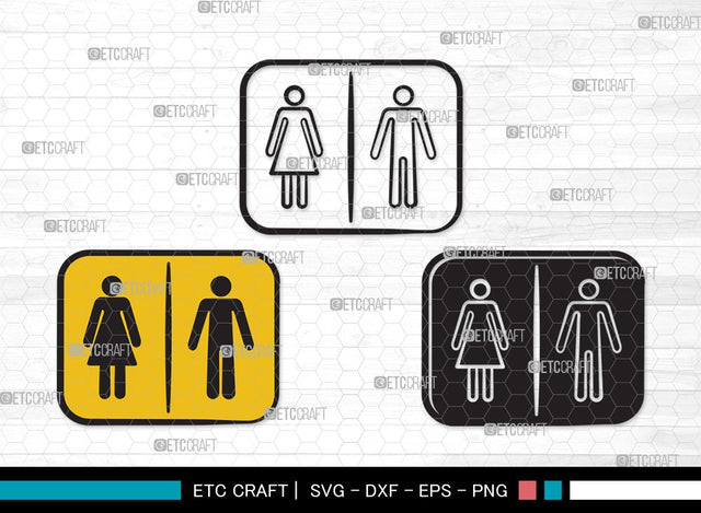 Toilet Sign SVG | Bathroom Sign Svg | Restroom Sign Svg | Bathroom Svg | Toilet Sign Clipart SVG ETC Craft 