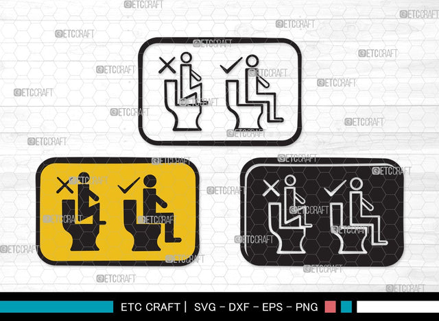 Toilet Sign SVG | Bathroom Sign Svg | Restroom Sign Svg | Bathroom Svg | Toilet Sign Clipart SVG ETC Craft 