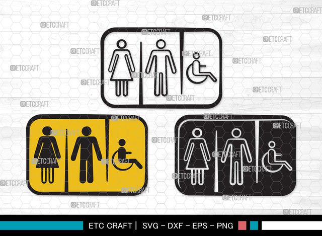 Toilet Sign SVG | Bathroom Sign Svg | Restroom Sign Svg | Bathroom Svg | Toilet Sign Clipart SVG ETC Craft 