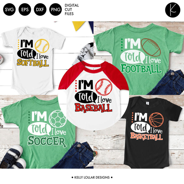 Told I Love Sports Mini-Bundle SVG Kelly Lollar Designs 