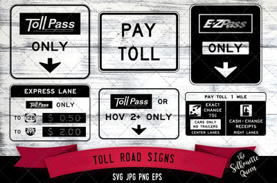 Toll road signs Icon SVG -Vector Symbol Commercial & Personal Use- Cricut,Silhouette,Cameo,Vinyl Cut SVG Loveleen Kaur 