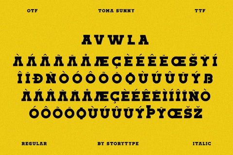 Toma Sunny Typeface Font Storytype Studio 