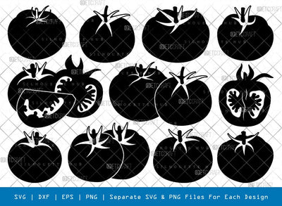 Tomato Silhouette, Tomato SVG, Food Item Svg, Vegetable Svg, Tomatoes Svg, Tomato Bundle, SB00878 SVG ETC Craft 