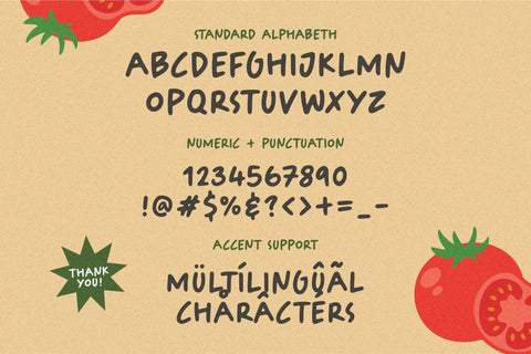 Tomatoes Cake a Cute Handbrushed Font Font Balpirick 
