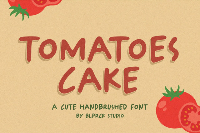 Tomatoes Cake a Cute Handbrushed Font Font Balpirick 