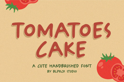 Tomatoes Cake a Cute Handbrushed Font Font Balpirick 