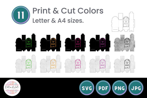 Tombstone Halloween Treat Boxes SVG Dots-A-Lot 
