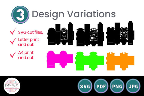 Tombstone Halloween Treat Boxes SVG Dots-A-Lot 